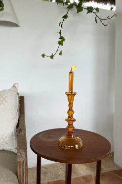Candelabro De Aceite Ámbar Grande