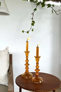Candelabro De Aceite Ámbar Grande