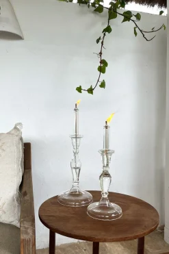 Candelabro De Aceite Transparente Pequeño