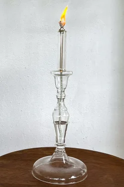 Candelabro De Aceite Transparente Pequeño