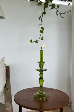 Candelabro De Aceite Verde Pequeño