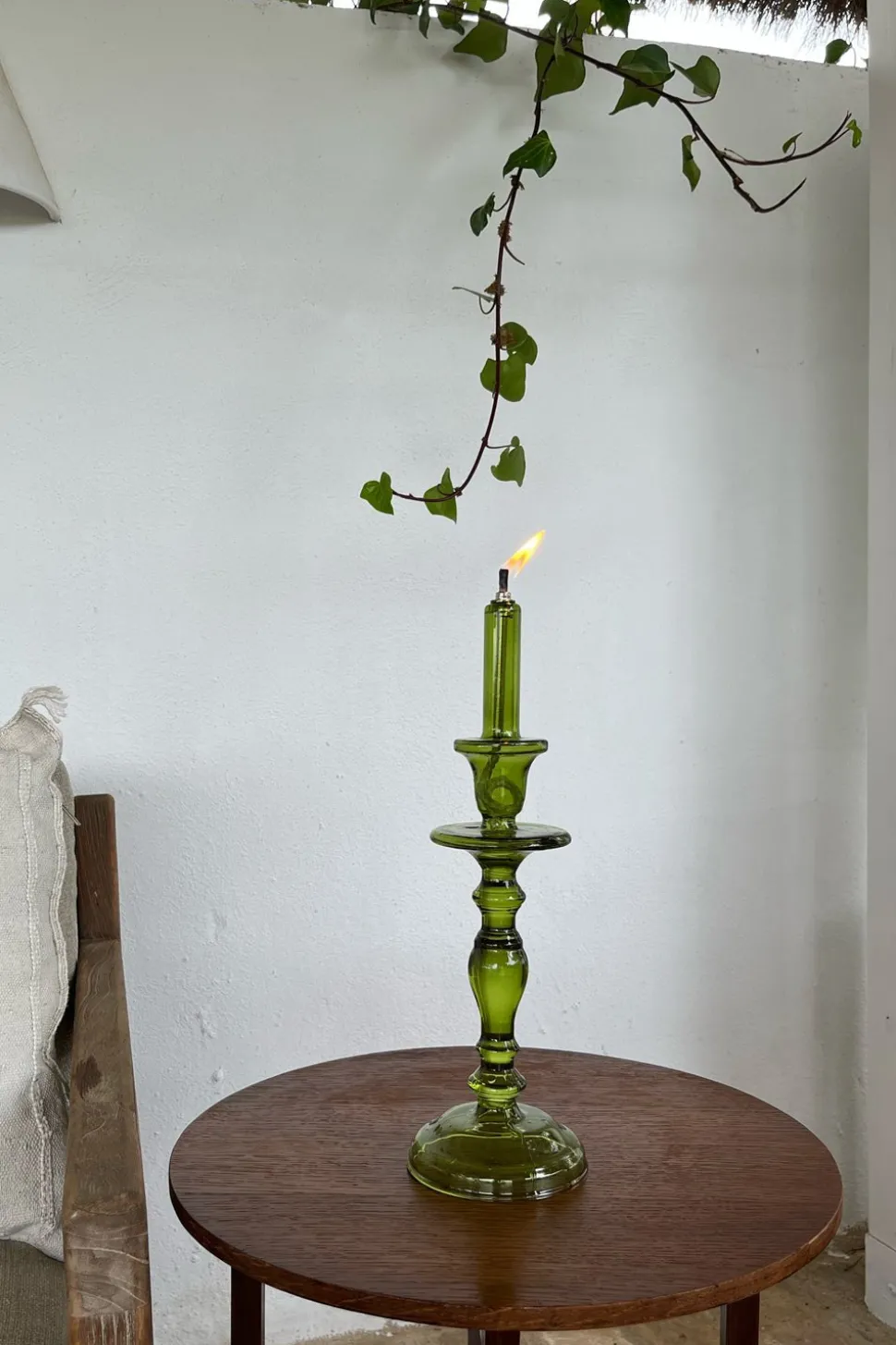 Candelabro De Aceite Verde Pequeño