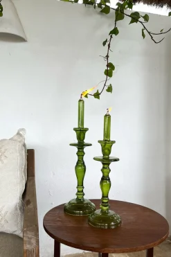 Candelabro De Aceite Verde Pequeño