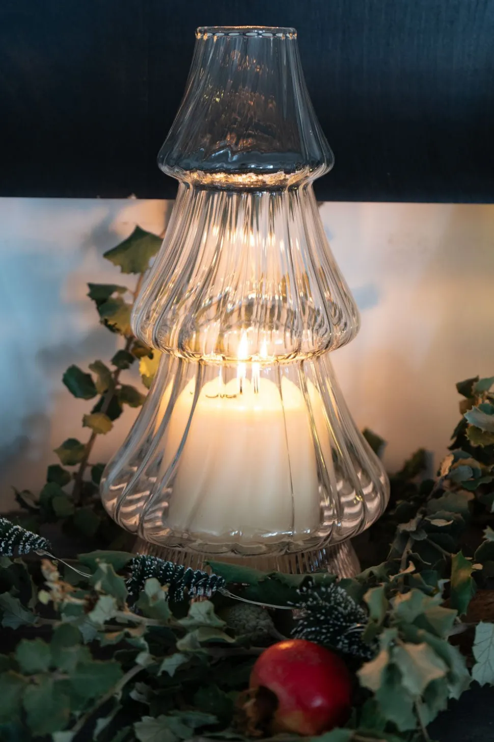 Candelabro De Cristal Con Diseño De Árbol Transparente