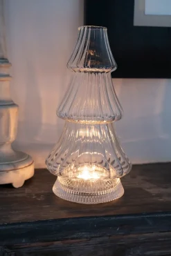 Candelabro De Cristal Con Diseño De Árbol Transparente