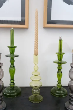 Candelabro De Cristal Con Diseño Nora Verde