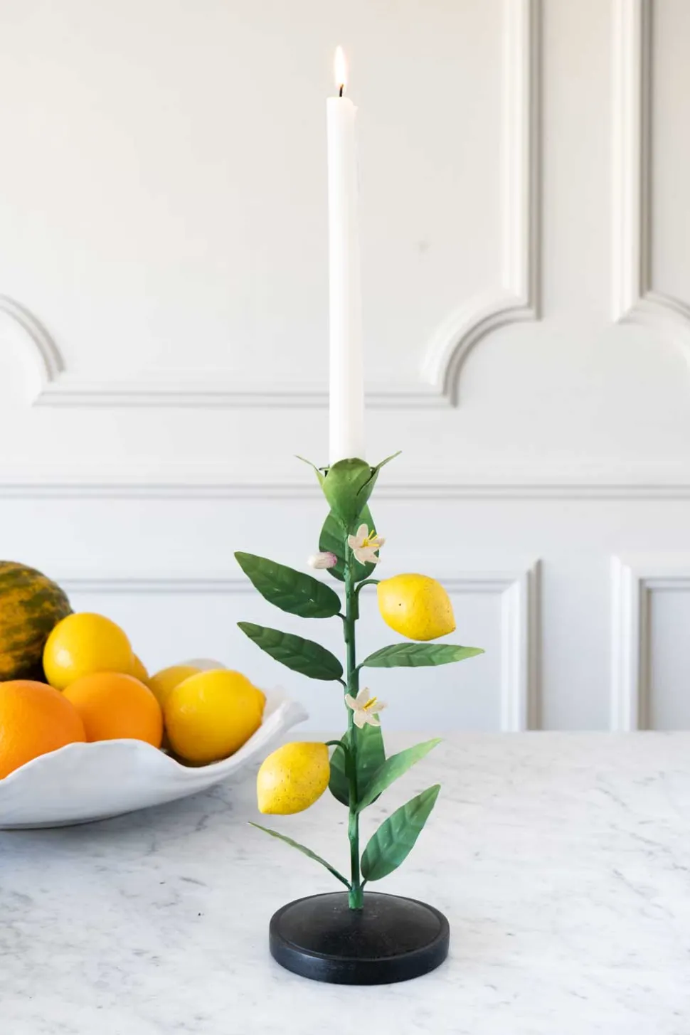 Candelabro De Metal Con Limones