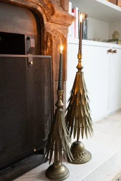 Candelabro De Metal Dorado Con Diseño De Árbol 56 Cm