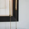 Candelabro De Metal Dorado Antique Grande