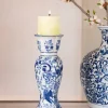 Candelabro De Porcelana Azul Y Blanco