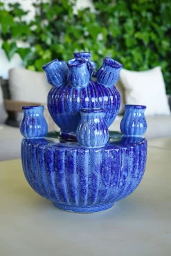 Centro De Mesa Con Diseño De Bulbos Azul
