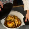 Cocotte Blanca Con Tapa Negra Grande