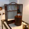 Cofre Mini Bar De Cuero Con Cubitera