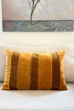 Cojín Marrón De Terciopelo Rectangular