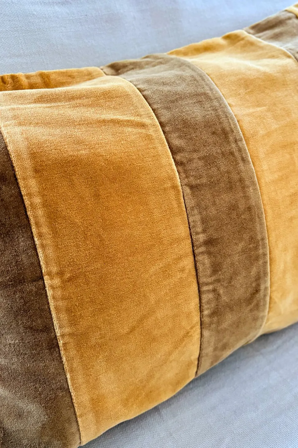 Cojín Marrón De Terciopelo Rectangular