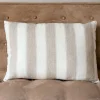 Cojín Rectangular De Lino Con Diseño De Rayas Beige Natural