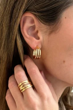 Combinación Anillo & Pendientes Argollas