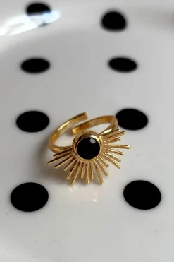 Combinación Anillo & Pendientes Onyx Negras
