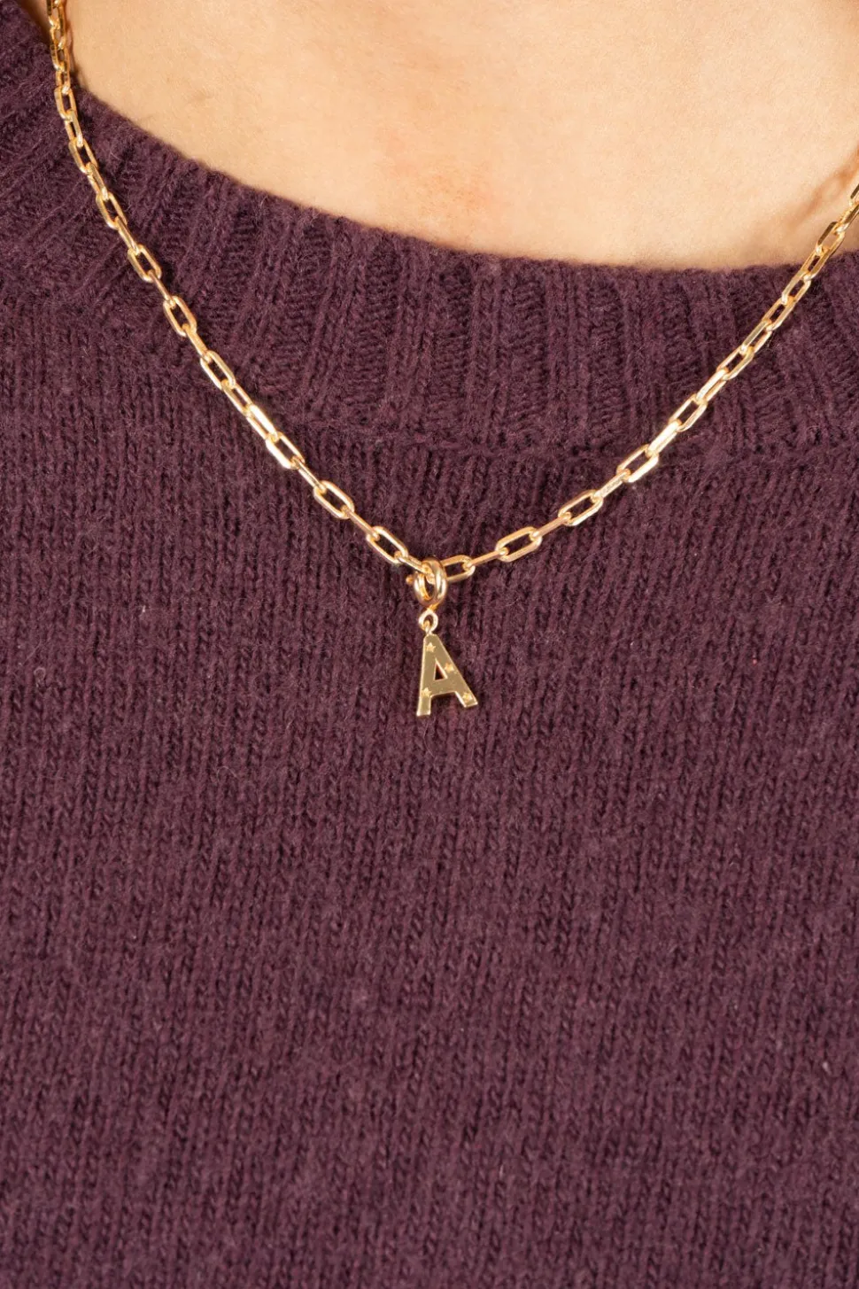 Combinación Cadena & Iniciales Doradas Con Detalle De Estrellas