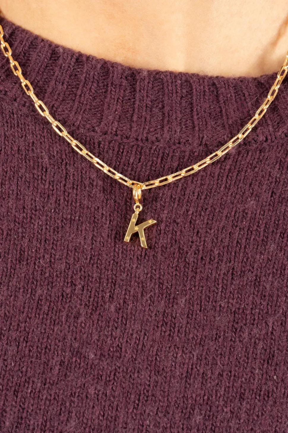 Combinación Cadena & Iniciales Doradas Con Detalle De Estrellas