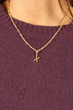 Combinación Cadena & Iniciales Doradas Con Detalle De Estrellas