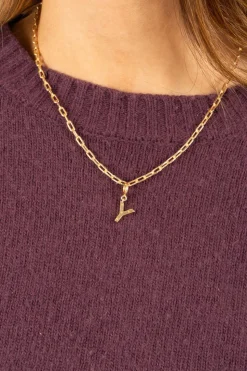 Combinación Cadena & Iniciales Doradas Con Detalle De Estrellas