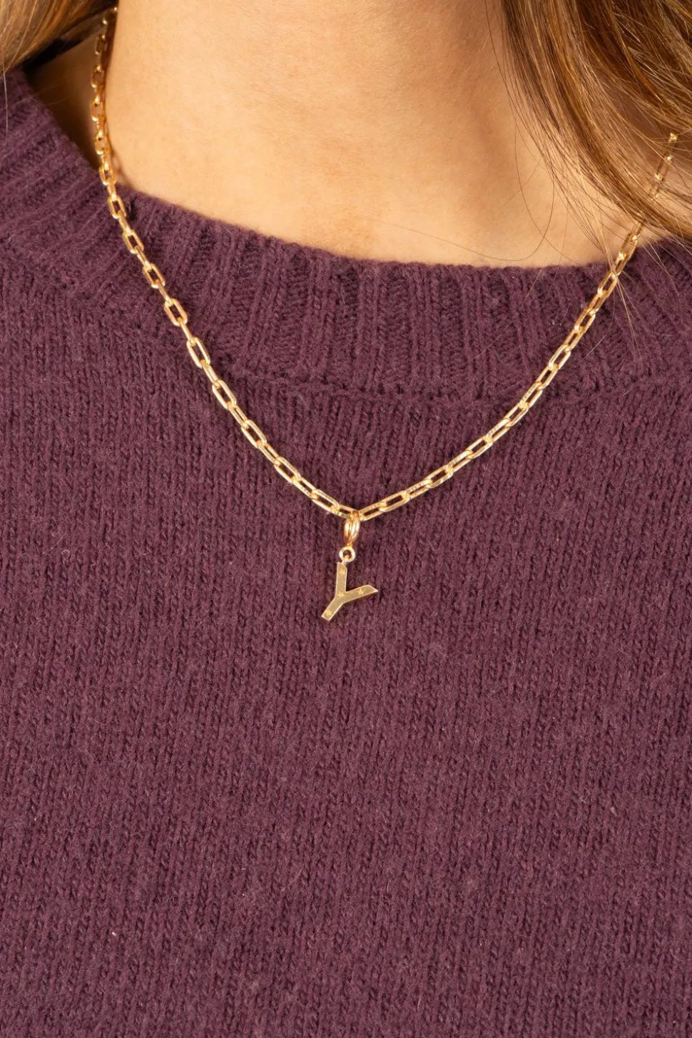 Combinación Cadena & Iniciales Doradas Con Detalle De Estrellas