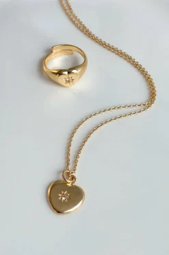 Combinación Collar & Anillo Diseño Corazón