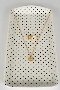 Combinación Pendientes & Collar Dorados Con Diseño Sol Y Circonita Negra
