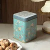 Cookies En Bote Metálico Diseño Flores Azul