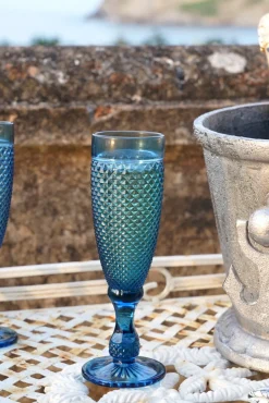 Copa Cristal Champagne Azul Oscuro Picos