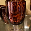 Copa De Cristal Con Diseño Moteado Ámbar