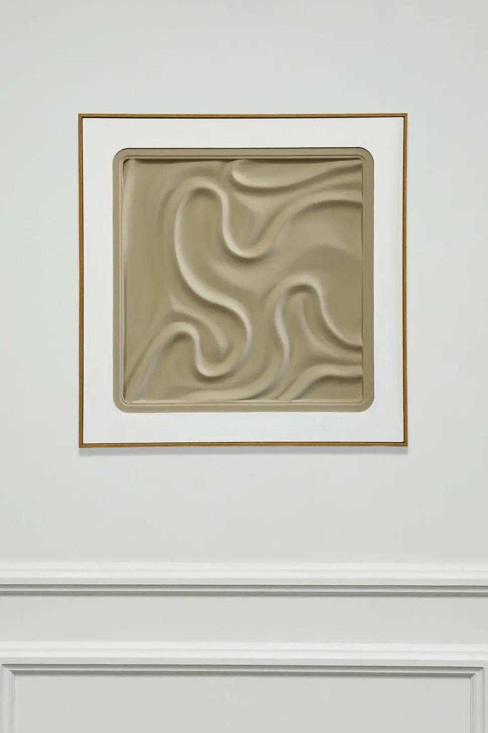 Cuadro Abstracto En Relieve Con Efecto Escayola Beige