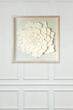 Cuadro De Cristal Con Flor En Papel Maché