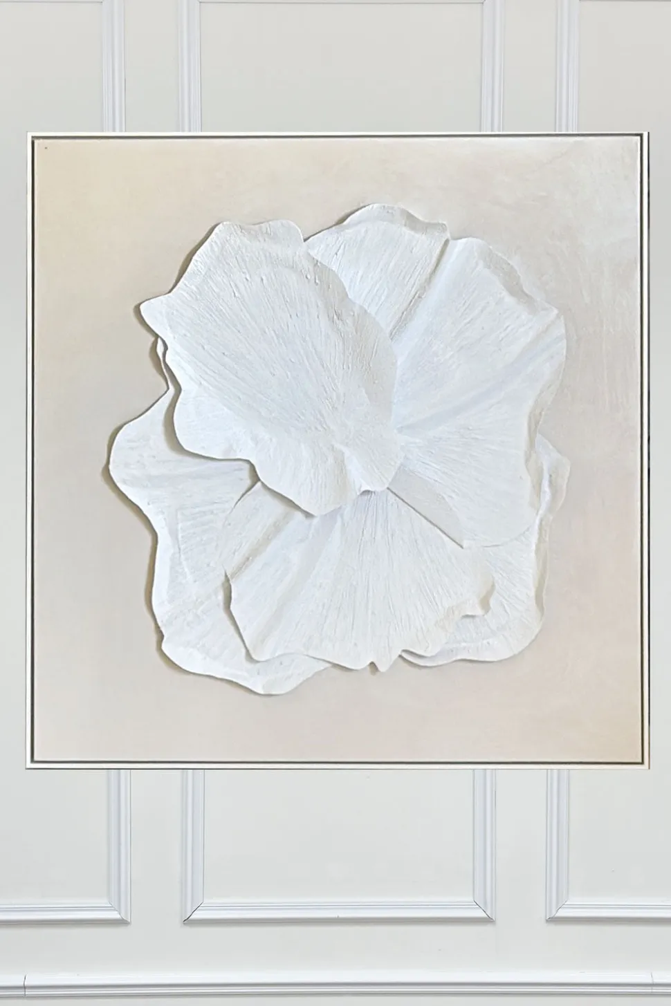 Cuadro De Lienzo Abstracto En Relieve Con Diseño Floral