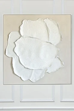 Cuadro De Lienzo Abstracto En Relieve Con Diseño Floral
