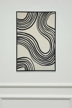 Cuadro De Lienzo Con Diseño De Ondas Pintadas En relieve