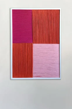 Cuadro Geométrico De Lino Con Efecto 3D