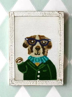 Cuadro Infantil Retrato Perro Bordado