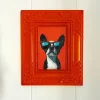 Cuadro Naranja Perro