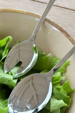 Cubiertos De Servir Diseño Bambú Verde