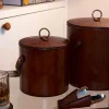 Cubitera De Cuero Pequeña Con Tapa