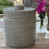 Cubitera De Ratán Con Tapa Y Pinza Gris