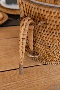 Cubitera De Ratán Con Tapa Doble Altura Y Pinza
