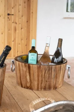 Cubitera Grande De Madera Con Arandelas