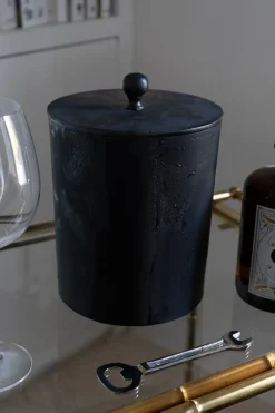 Cubitera Negra Con Tapa Mediana