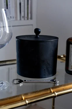 Cubitera Negra Con Tapa Pequeña