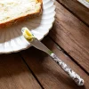 Cuchillo Con Diseño De Flores Negras