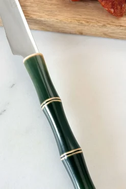 Cuchillo Especial Quesos Diseño Bambú Verde