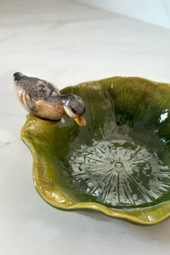Cuenco Con Diseño De Hoja Y Figura De Pato
